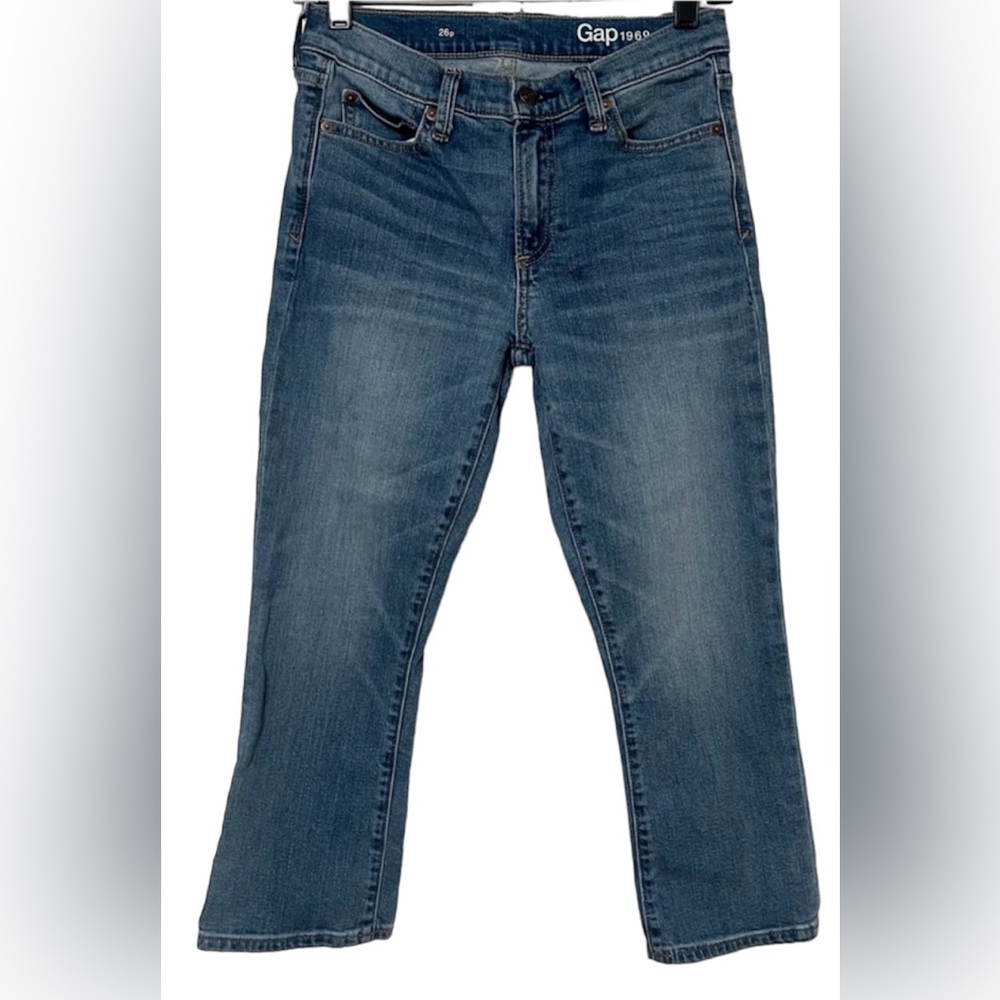 Gap 1989 crop kick sout light indigo light blue washed jean size 26P